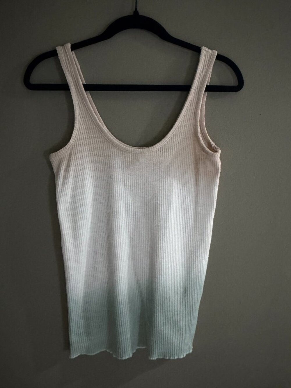 POL Ribbed Knit Tank Top Ombré Pastel Scoop Neck Sleeveless Boho Basic Cotton
